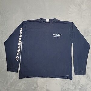 Crazy Shirts Maui Brewing Co Shirt Men XL Navy Long Sleeve Sea Turtle Graphic